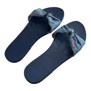 Havaianas Women's You St. Tropez Shine Sandals Navy Blue Size 11/12 US 40/41 BRA